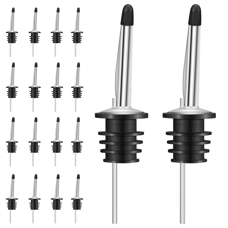 SZLFSX 24 Pack Liquor Pour Spouts Set - Stainless Steel bottle spout and Liquor Pourers Dust Caps Covers - Image 1